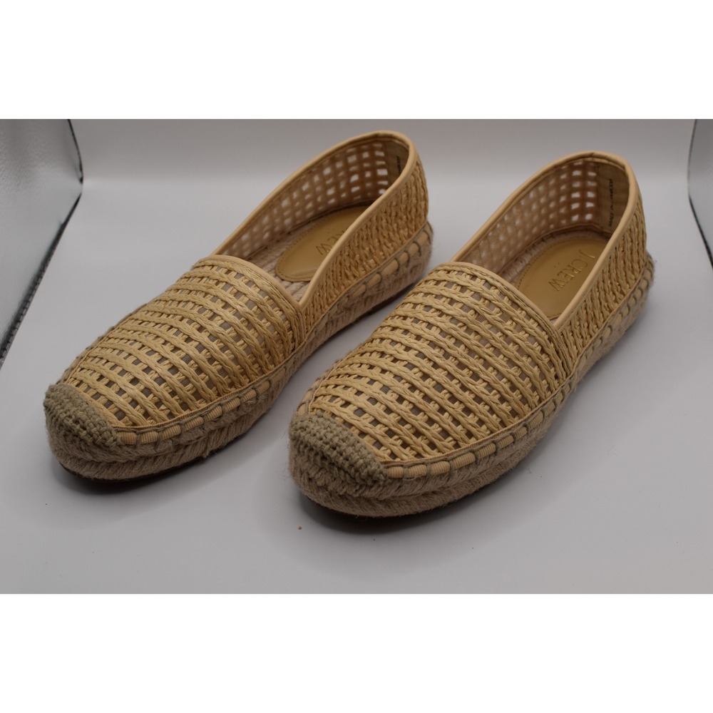 J Crew Straw Espadrille Flats Slip On Shoes Women Size 5.5 Natural Woven   CH645 - Picture 3 of 12